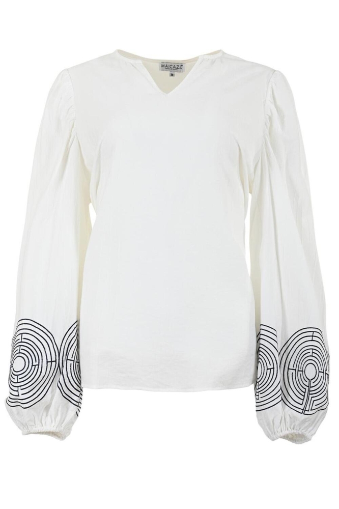 MOURAN BLOUSE SP25 20 314 OFF WHITE NAVY